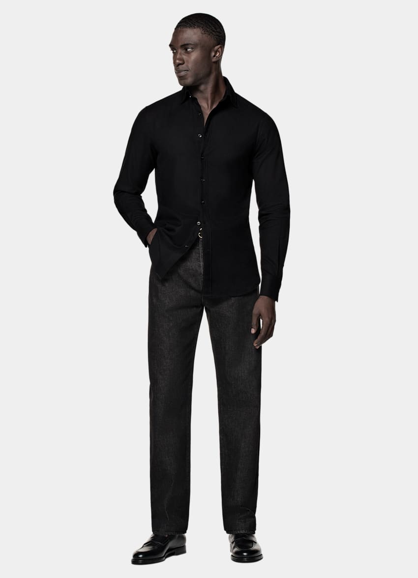 Black Tailored Fit Shirt
