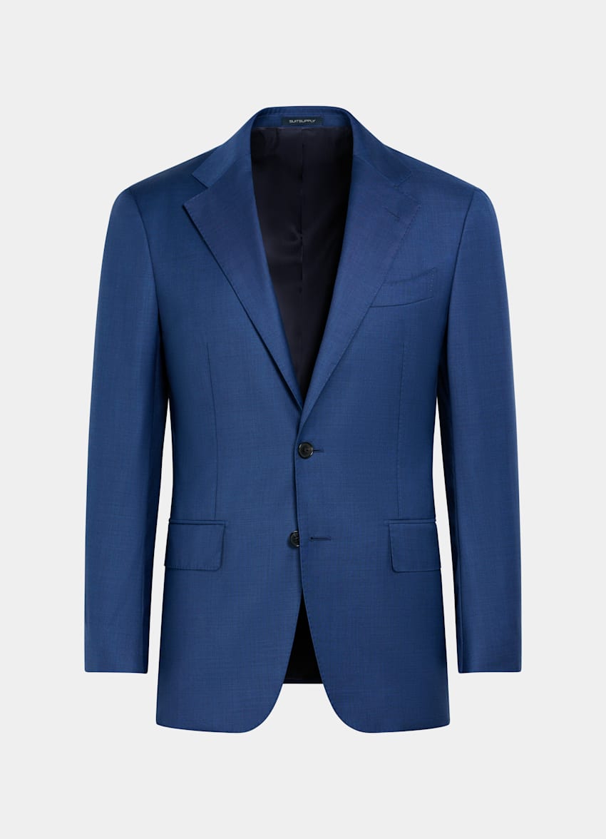 Mid Blue Tailored Fit Havana Suit Jacket