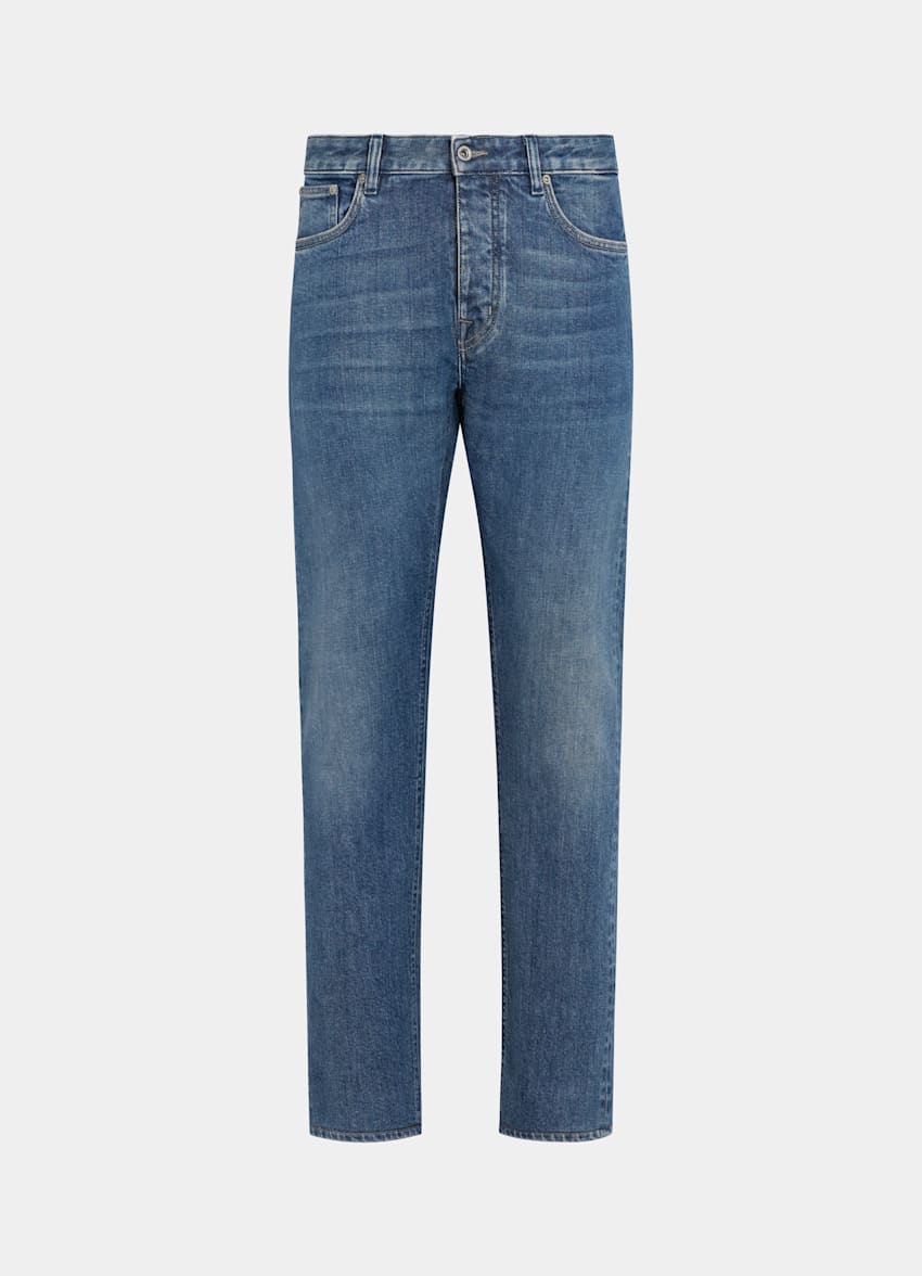 Light Blue Slim Leg Tapered Jeans