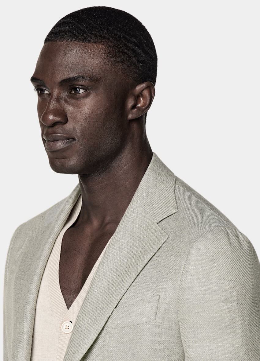 Mid Green Tailored Fit Havana Blazer
