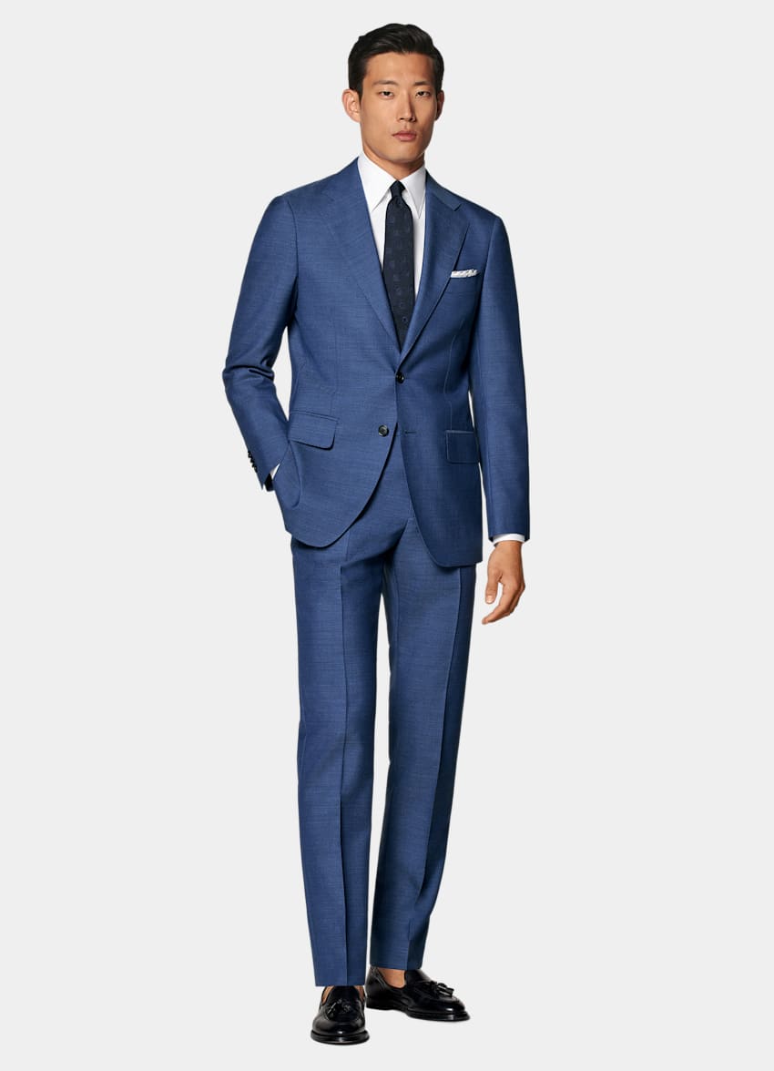 Mid Blue Perennial Tailored Fit Havana Suit