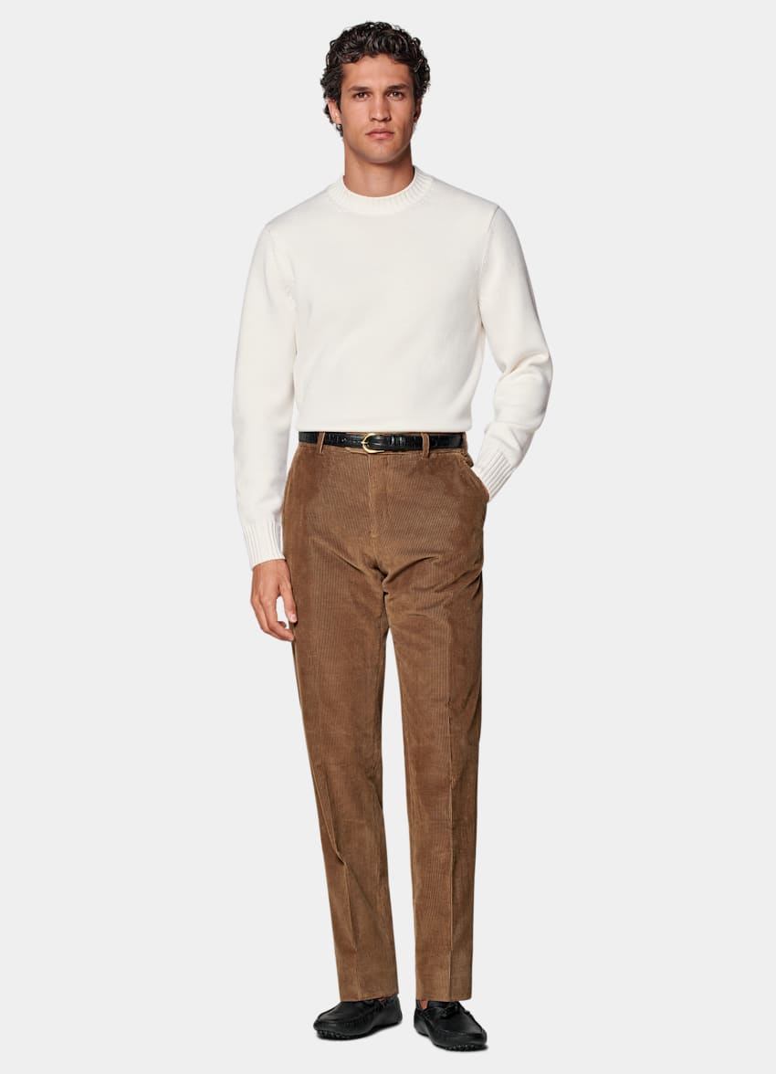 Mid Brown Straight Leg Pants