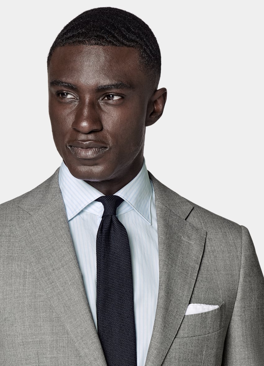 Light Grey Perennial Tailored Fit Lazio Suit