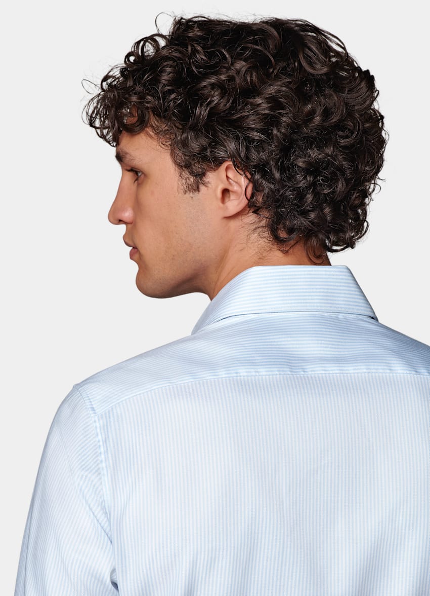Light Blue Striped Oxford Extra Slim Fit Shirt