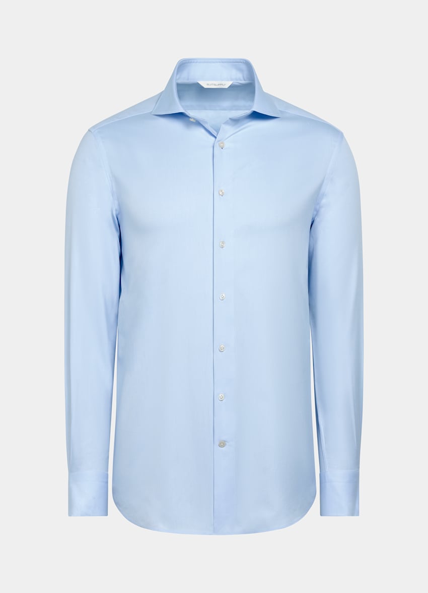 Light Blue Twill Tailored Fit Shirt