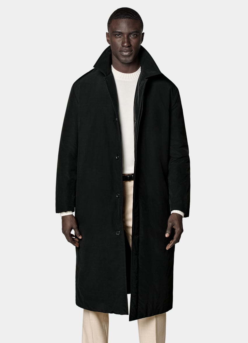 Black Padded Overcoat