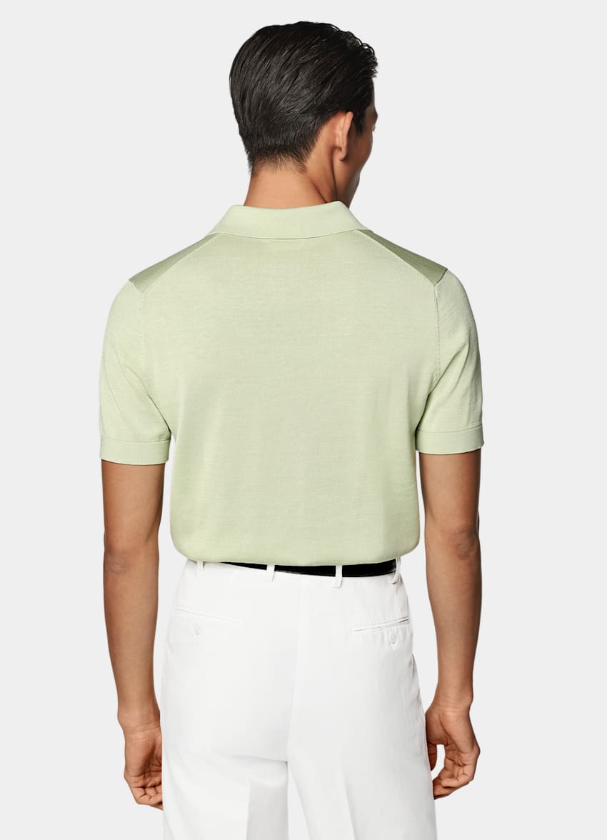 Light Green Buttonless Polo