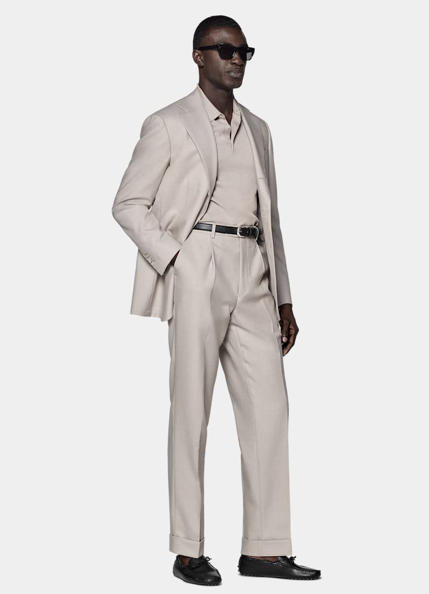 Light Taupe Relaxed Fit Roma Suit