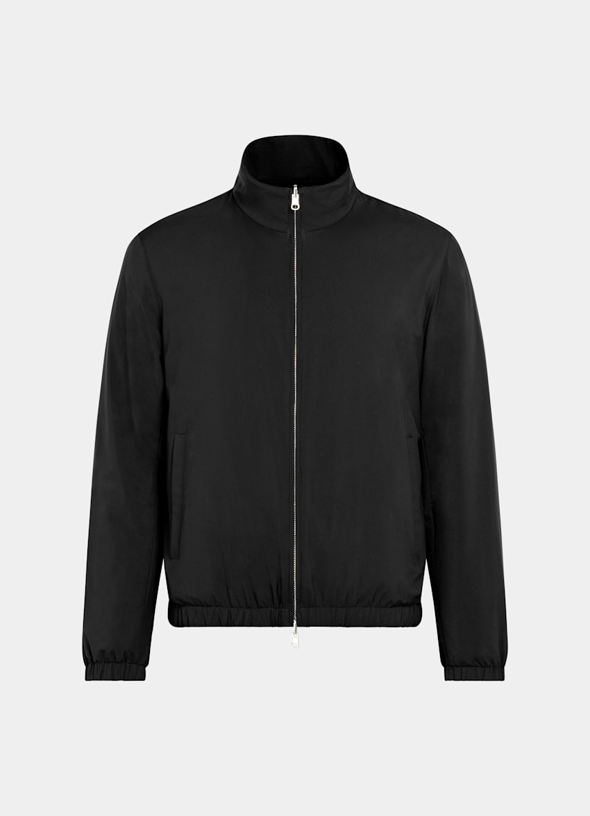 Black Reversible Bomber Jacket