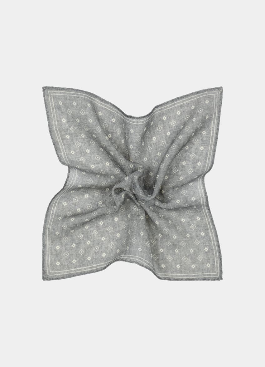 Light Brown Graphic Pocket Square