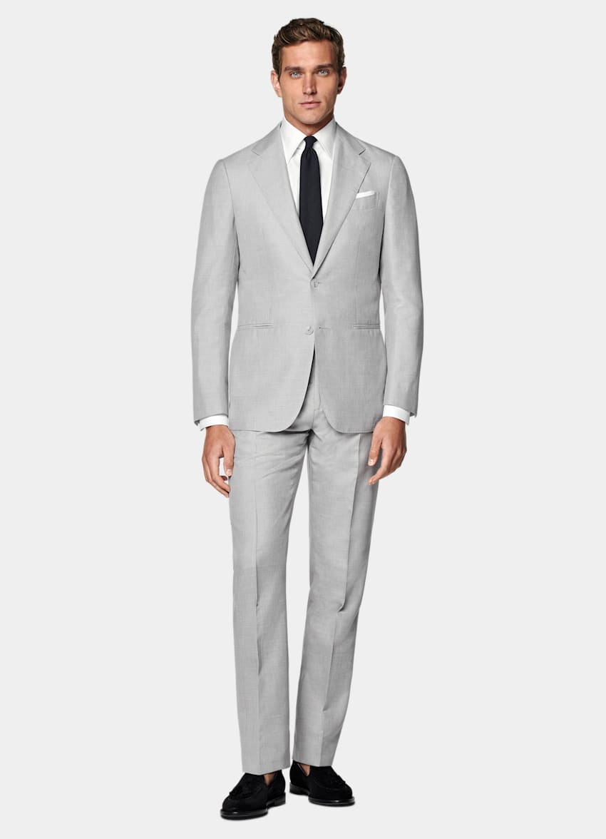 Light Grey Tailored Fit Havana Suit