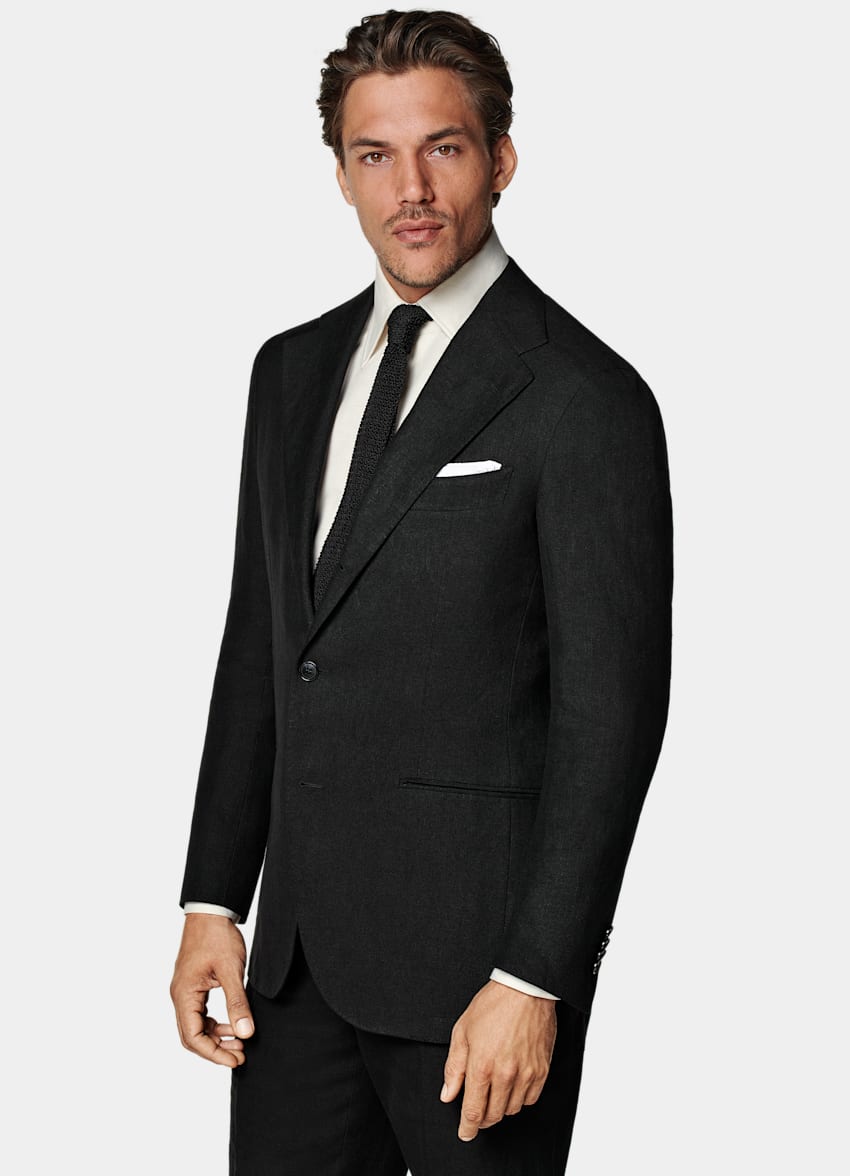 Black Relaxed Fit Roma Suit