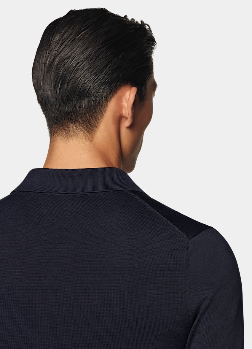 Navy Buttonless Polo
