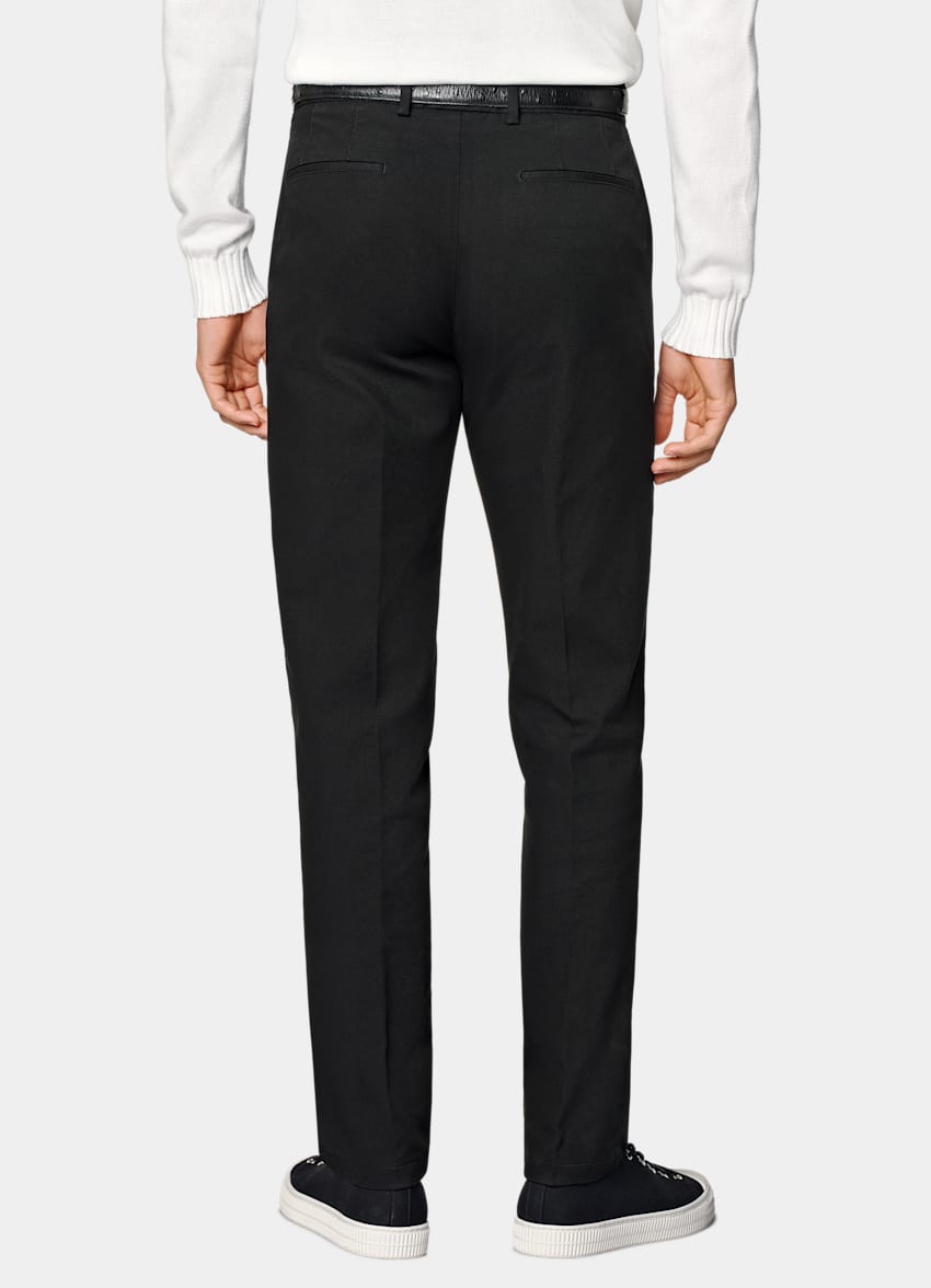 Black Slim Leg Straight Chinos