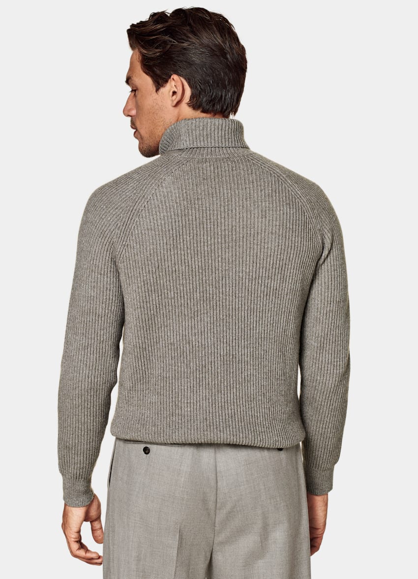 Taupe Ribbed Turtleneck