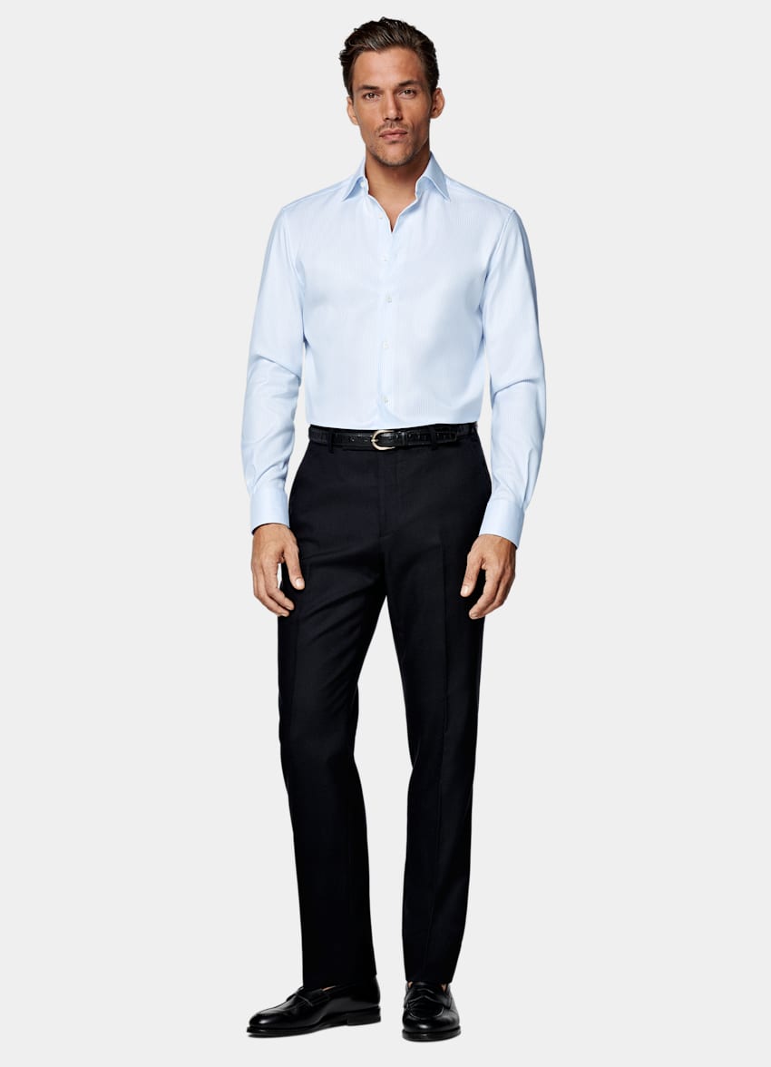 Light Blue Striped Oxford Shirt