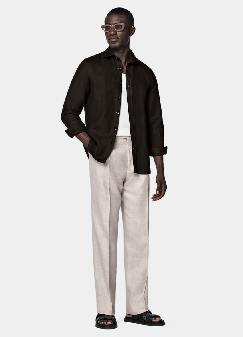 Dark Brown Slim Fit Shirt