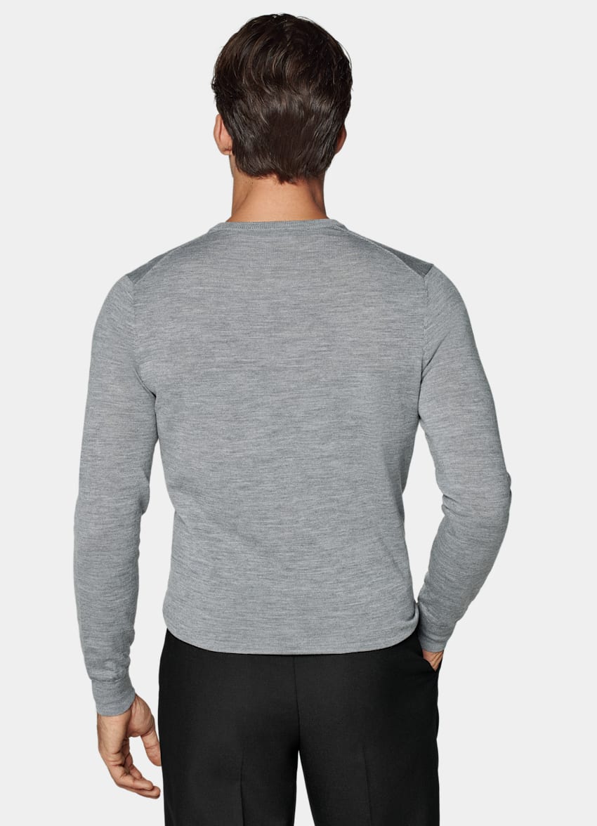 Grey Merino V-Neck