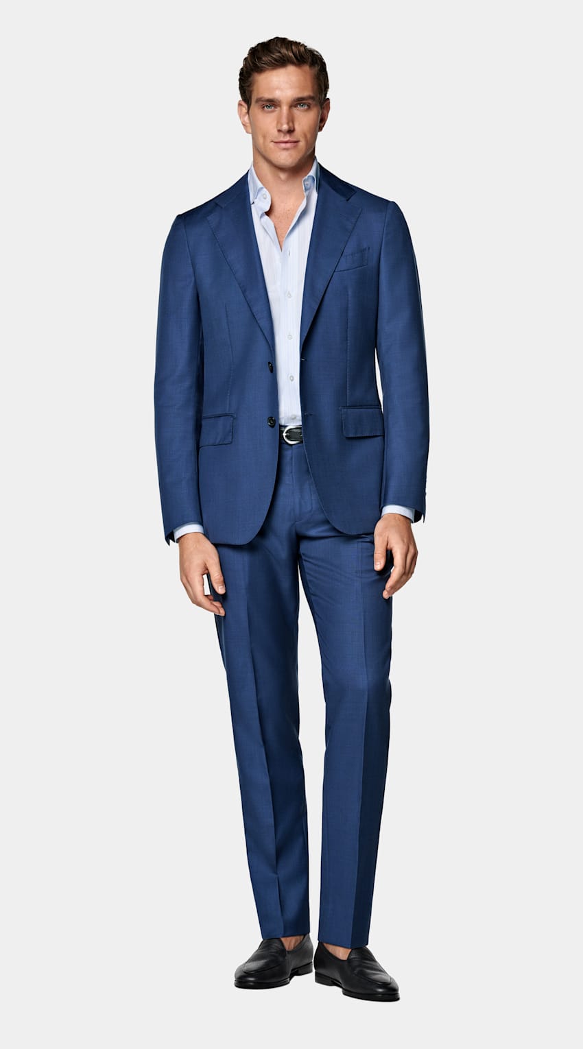 Mid Blue Tailored Fit Havana Suit