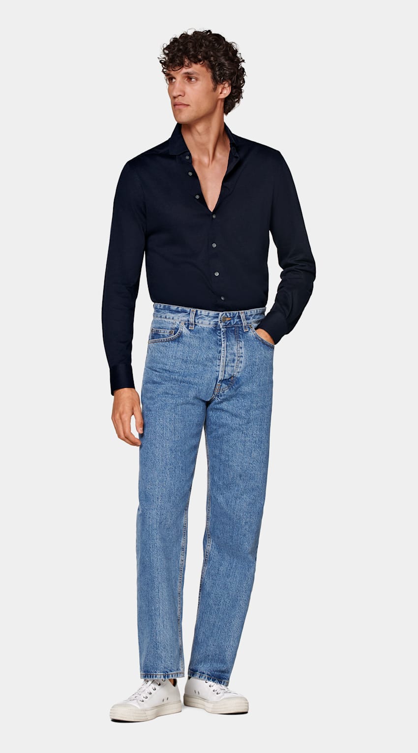 Navy Extra Slim Fit Shirt