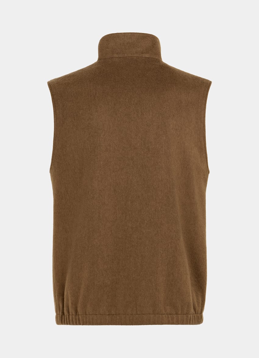 Mid Brown Zip Vest