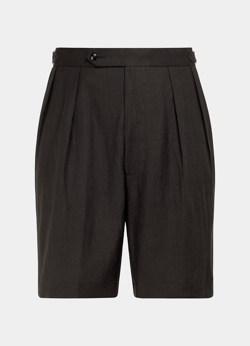 Dark Brown Straight Leg Shorts