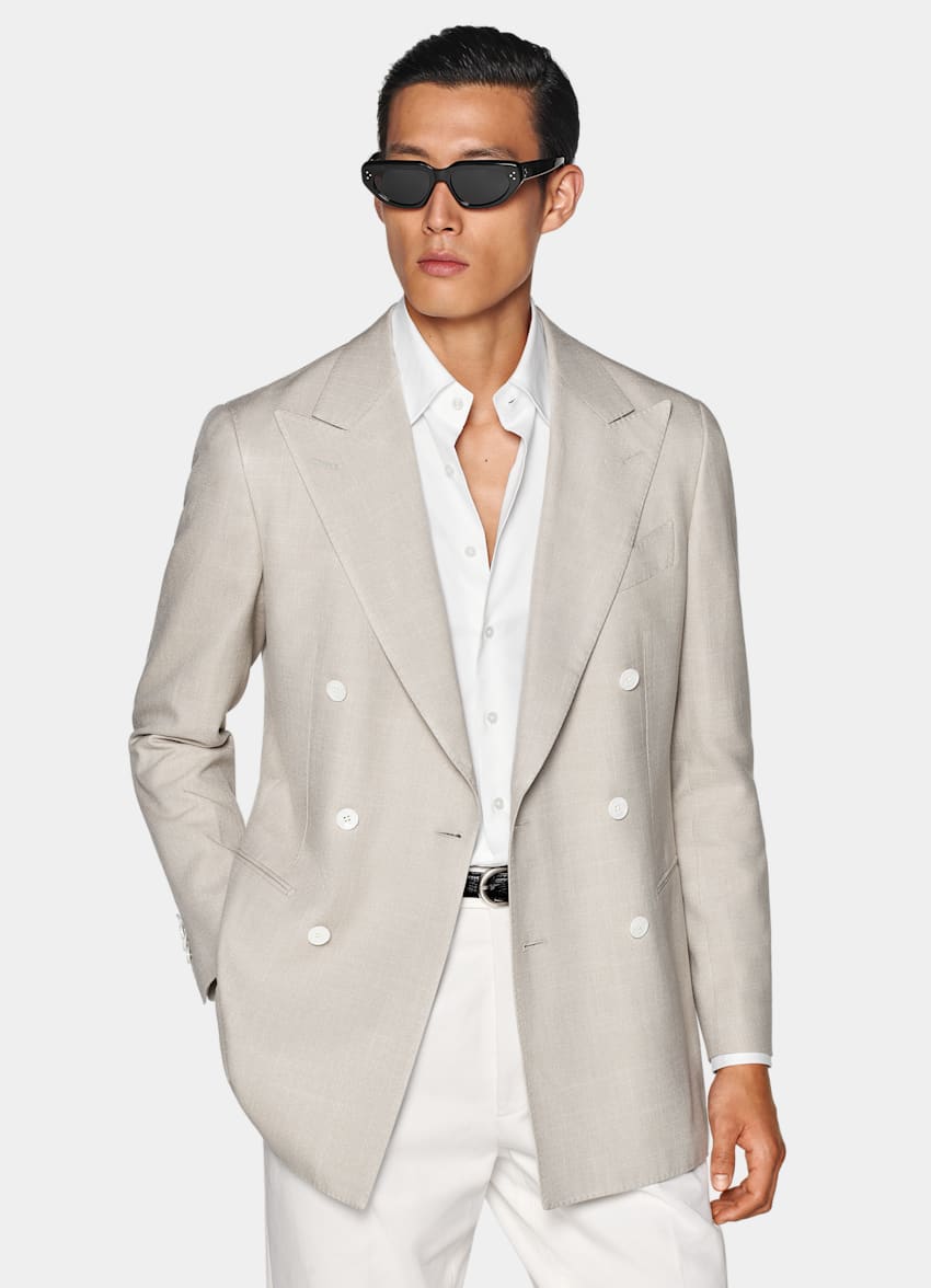 Light Taupe Tailored Fit Havana Blazer