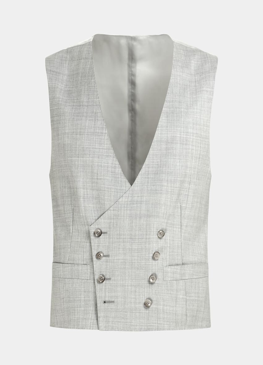 Light Grey Three-Piece Tailored Fit Havana Suit