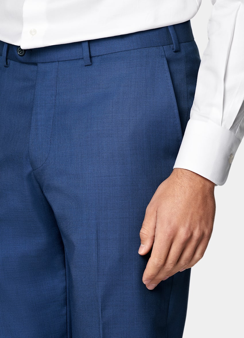 Mid Blue Three-Piece Tailored Fit Havana Suit