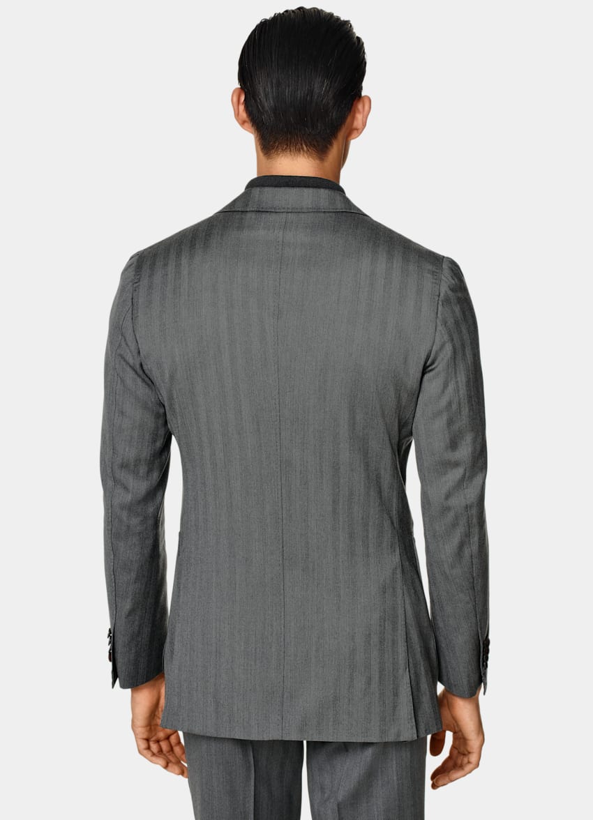 Mid Grey Herringbone Perennial Tailored Fit Havana Suit