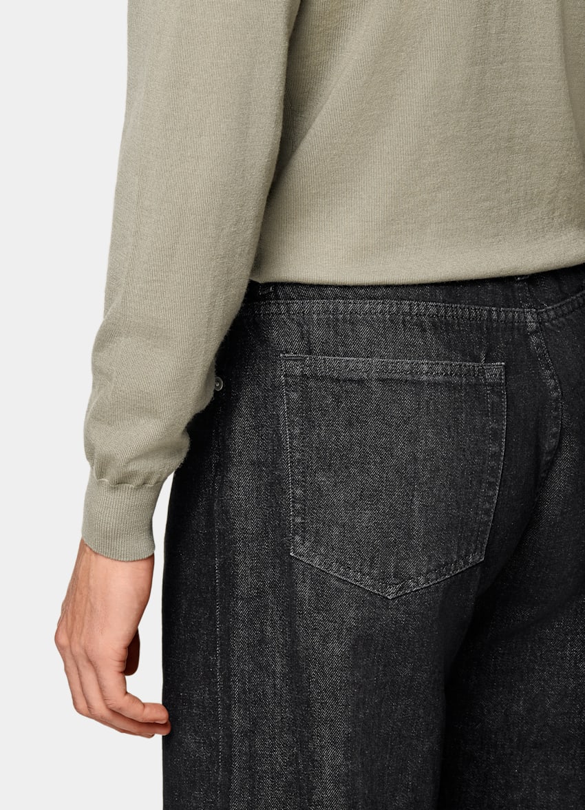 Light Green Merino Long Sleeve Polo