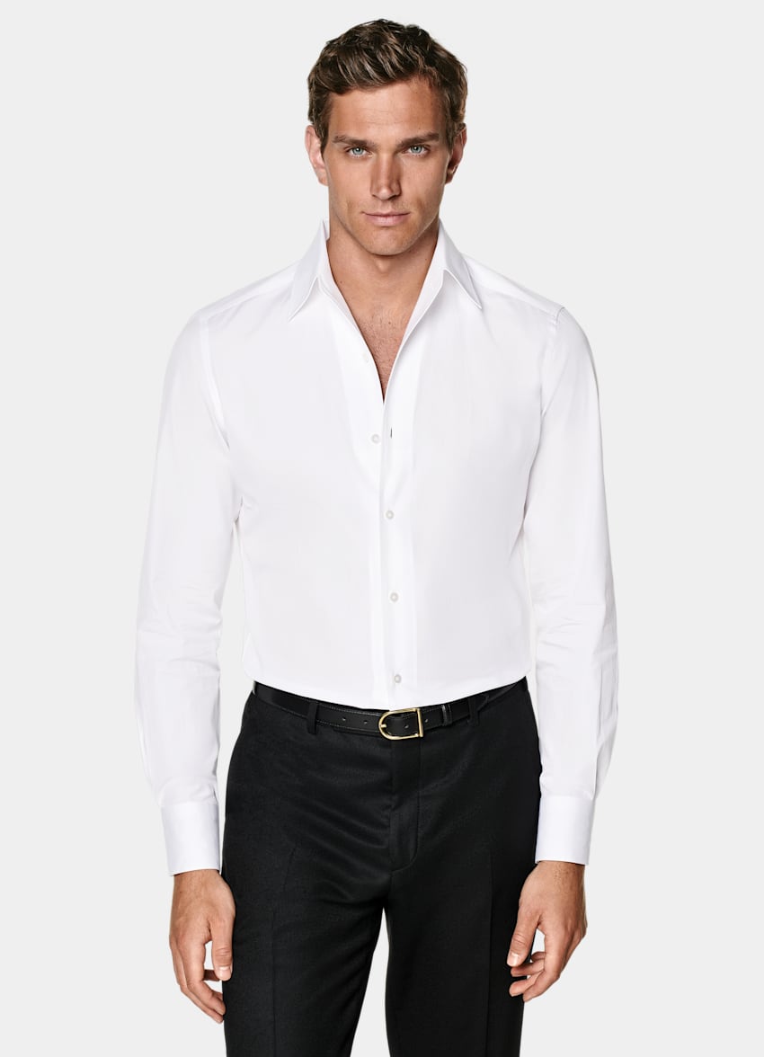 White Classic Collar One Piece Tailored Fit Shirt