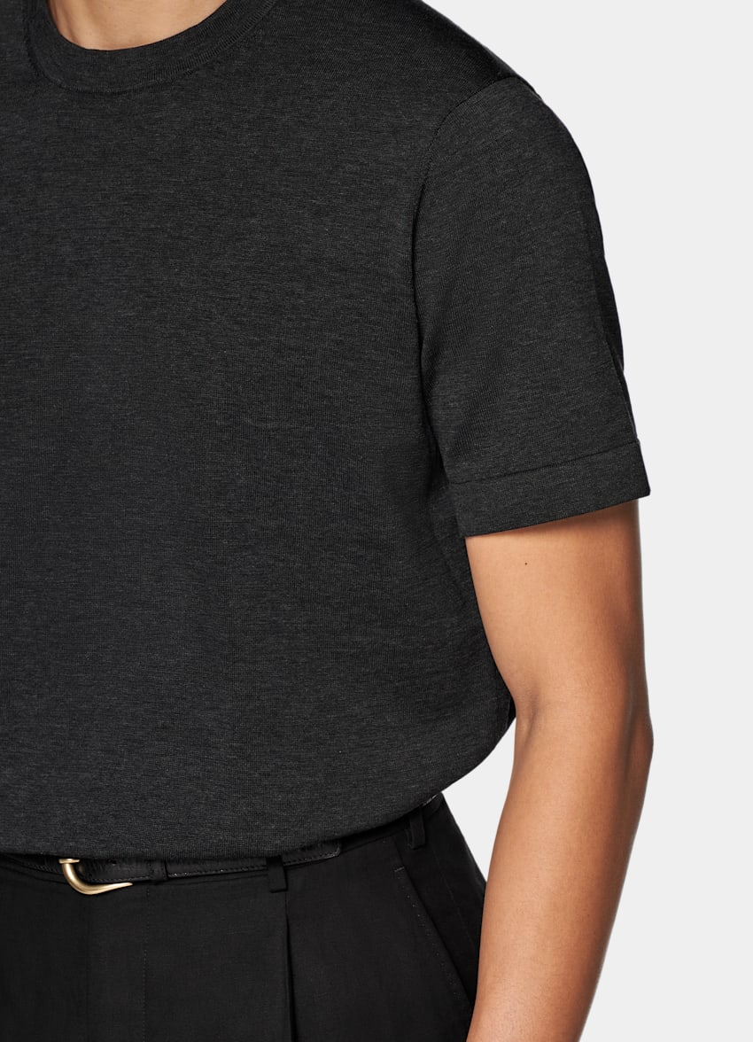 Dark Grey Short Sleeve Crewneck
