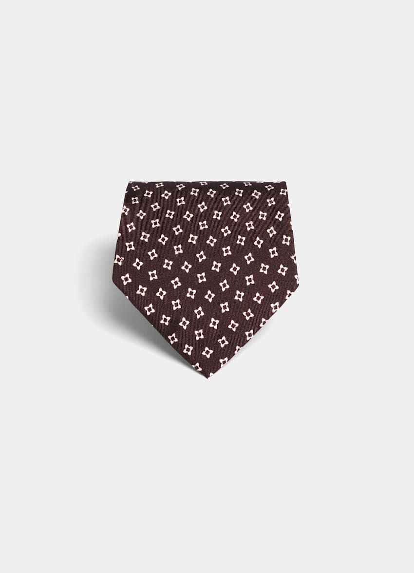 Brown Flower Tie