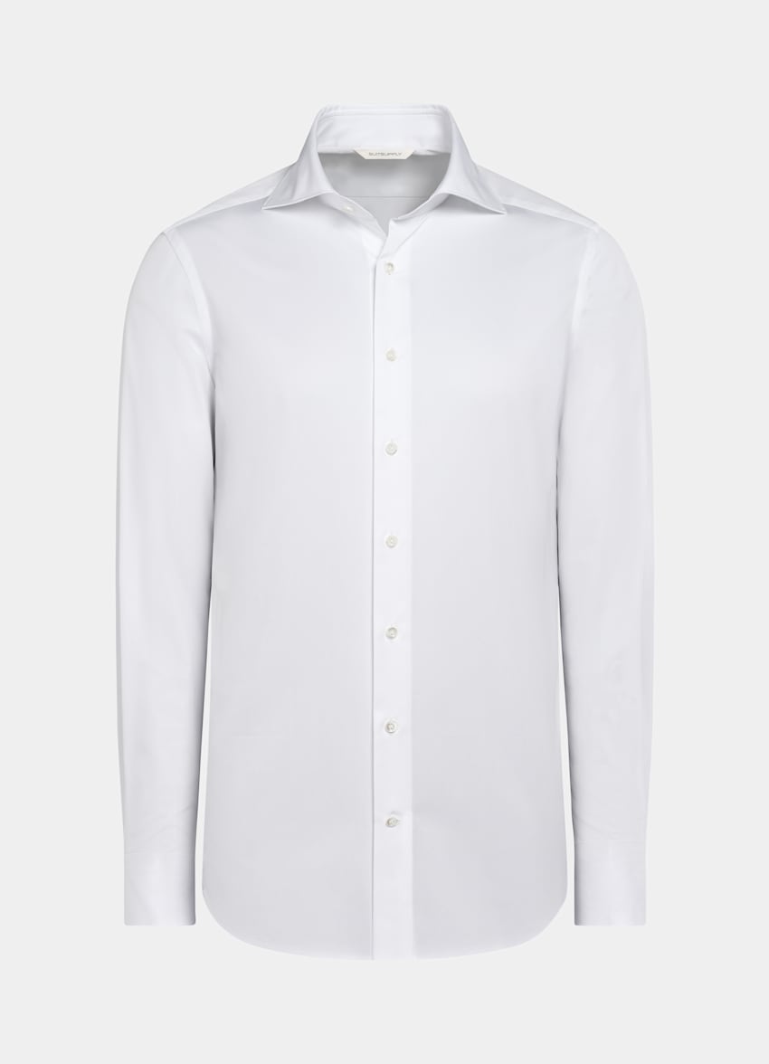 White Twill Tailored Fit Shirt