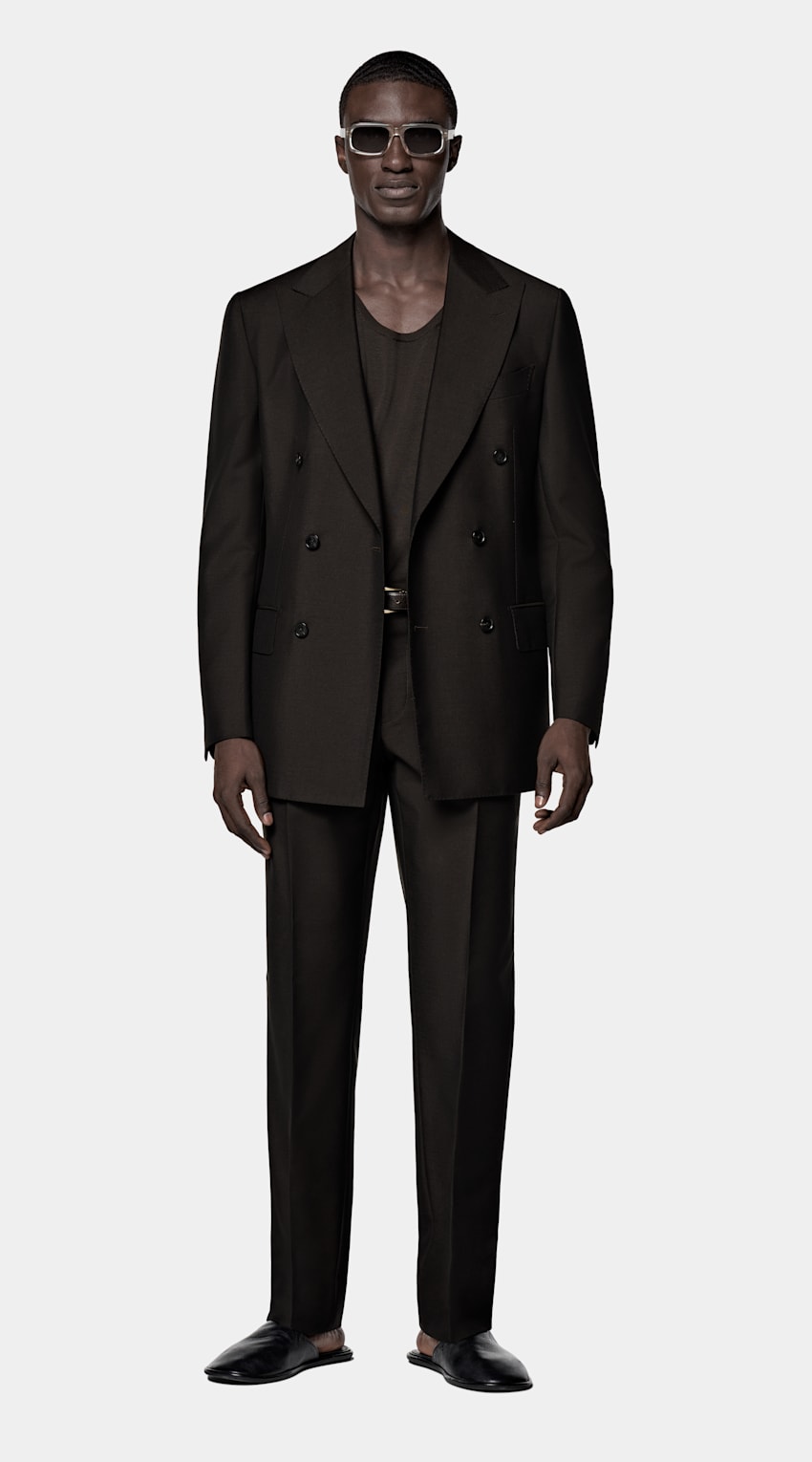 Dark Brown Tailored Fit Milano Suit