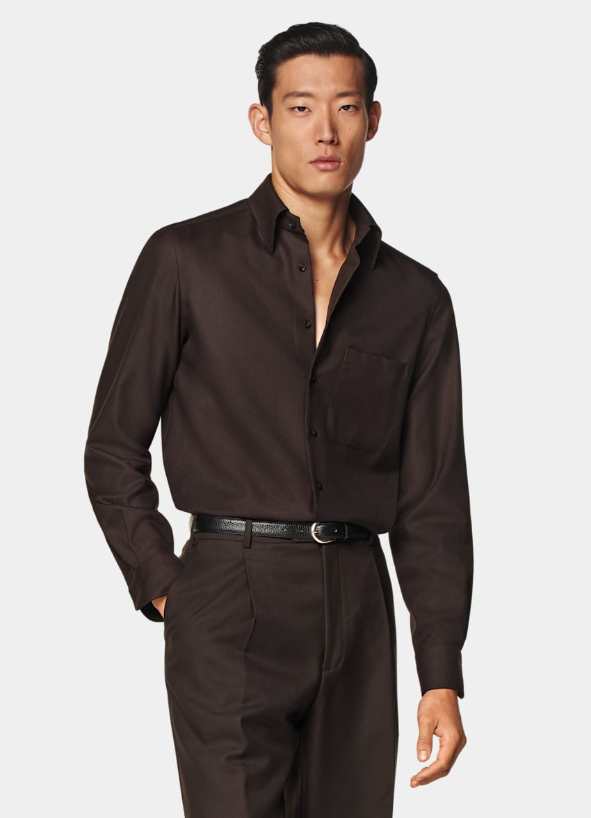 Dark Brown Relaxed Fit Shirt