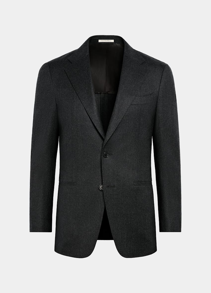 Dark Grey Tailored Fit Havana Suit Jacket