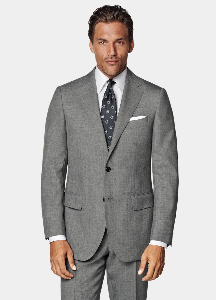 Mid Grey Perennial Tailored Fit Lazio Suit