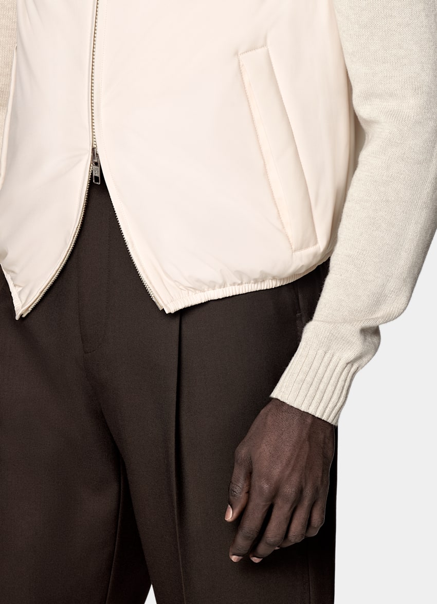 Off-White Light Padded Zip Vest