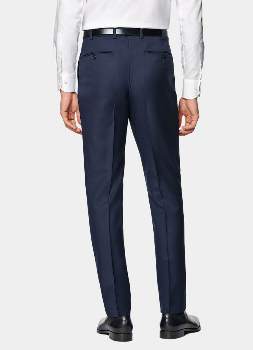 Mid Blue Checked Custom Made Suit