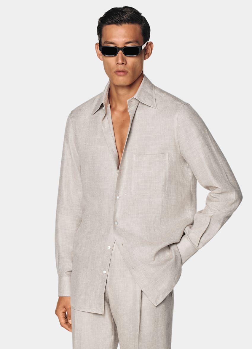 Light Taupe Relaxed Fit Shirt