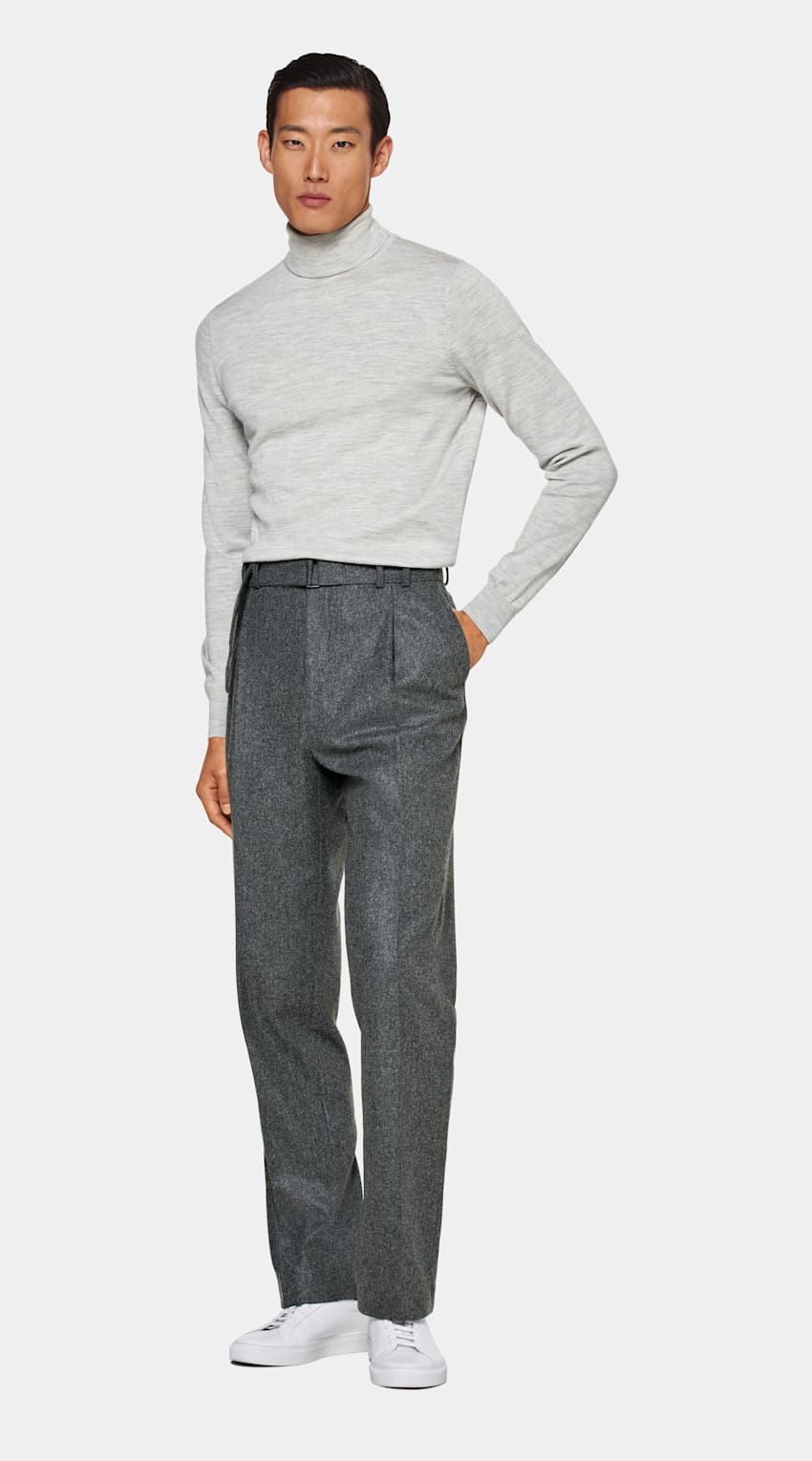 Light Grey Merino Turtleneck