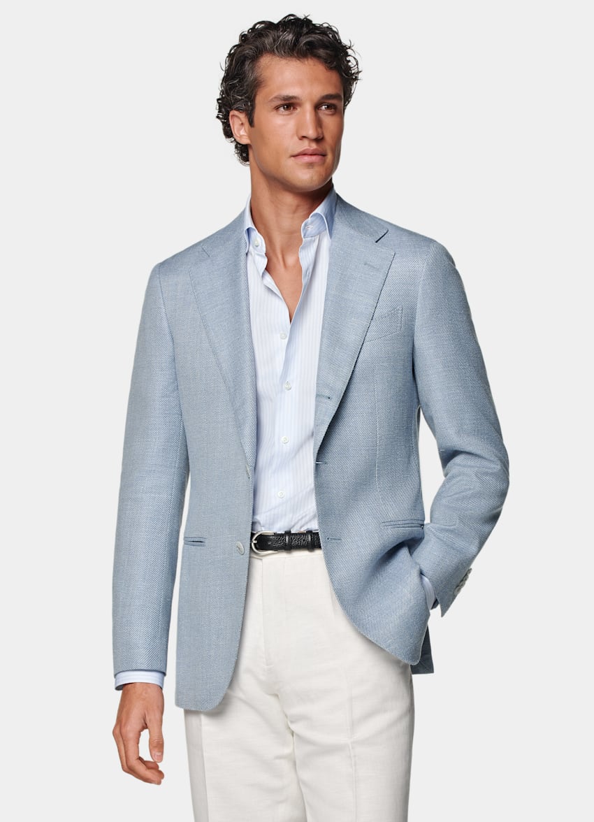 Light Blue Tailored Fit Havana Blazer