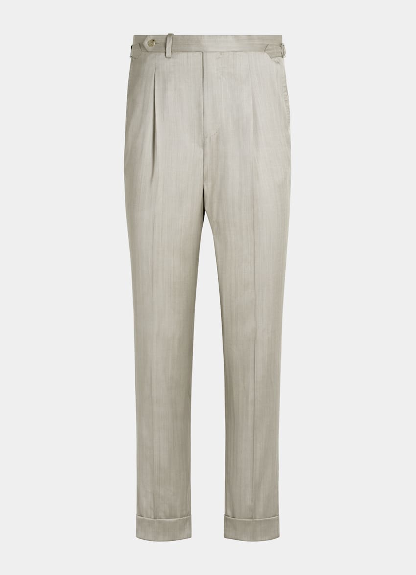 Sand Herringbone Perennial Tailored Fit Havana Suit