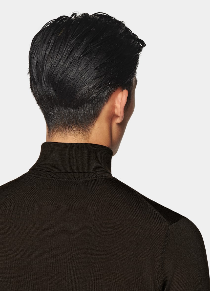 Dark Brown Merino Turtleneck