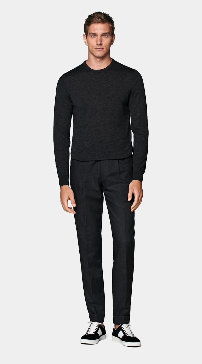 Dark Grey Merino Crewneck