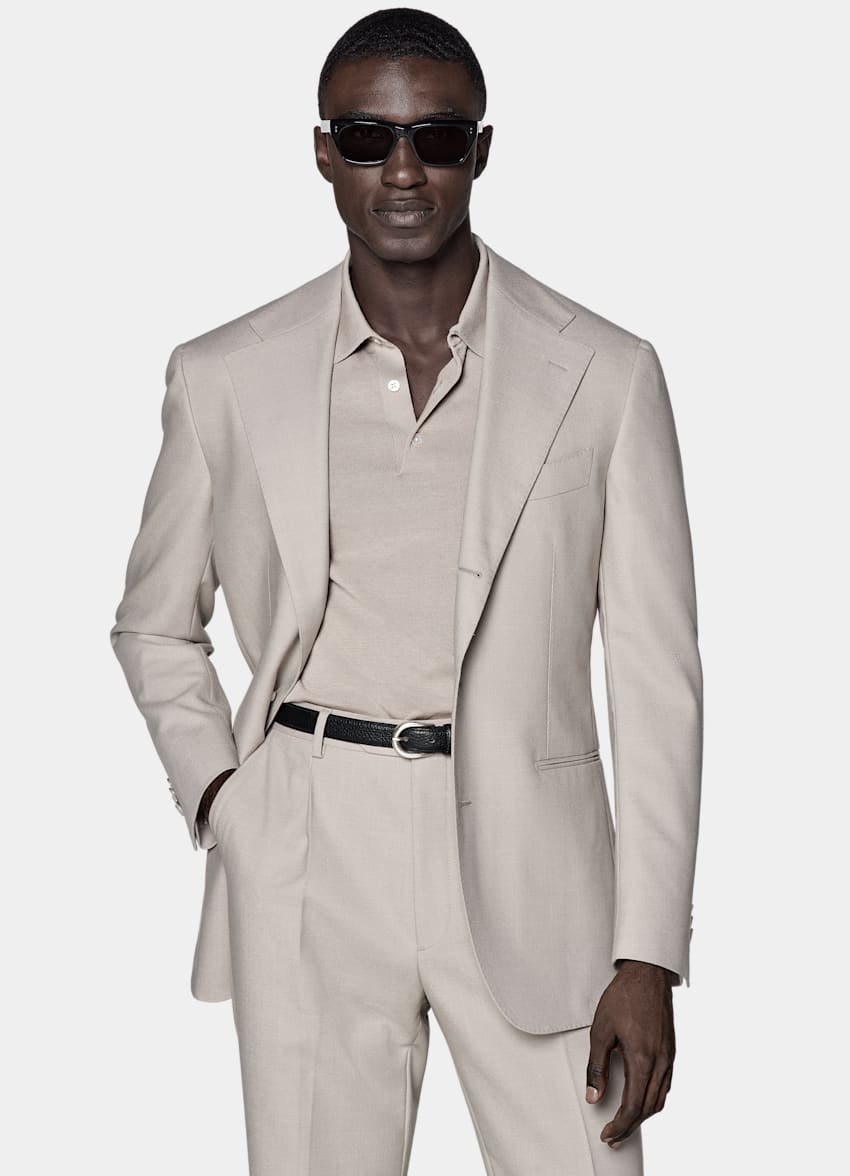 Light Taupe Relaxed Fit Roma Suit