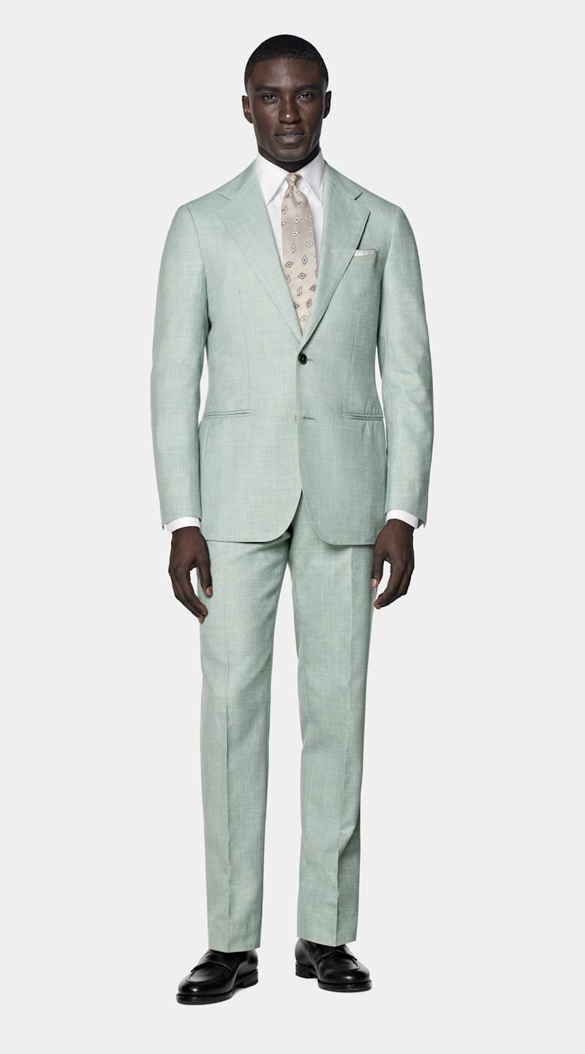 Light Green Tailored Fit Havana Suit