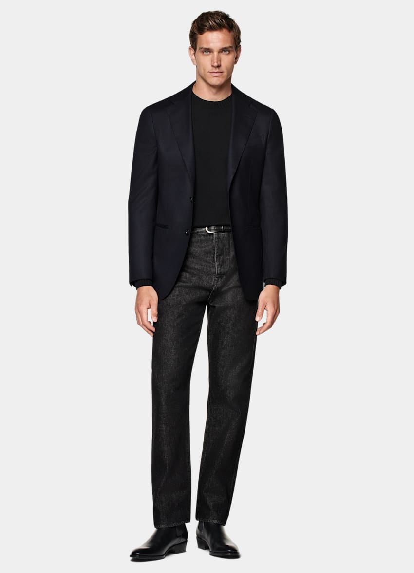 Navy Tailored Fit Havana Suit Jacket